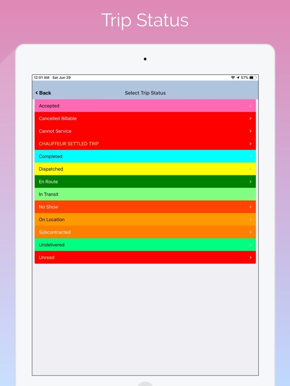 LimoWiz Driver App (LWD) iPad screenshot 4 - Travel app