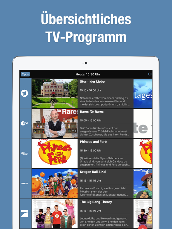 Fernsehen App Live TV iPad screenshot 2