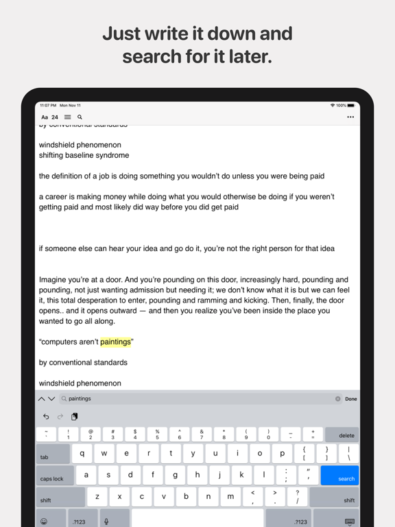 Etc App Notes iPad screenshot 4 - Productivity app