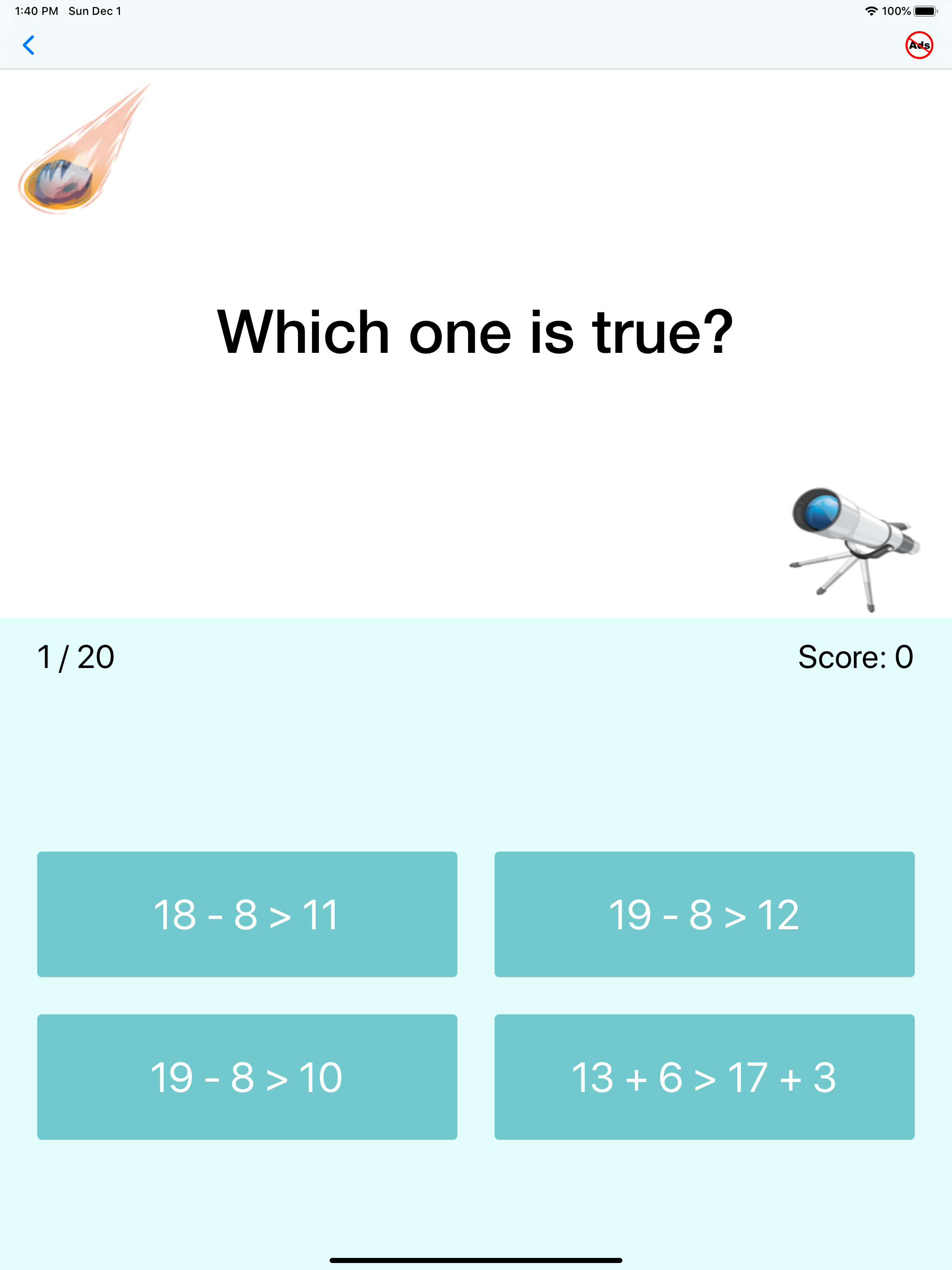 First Grade Math Quiz
