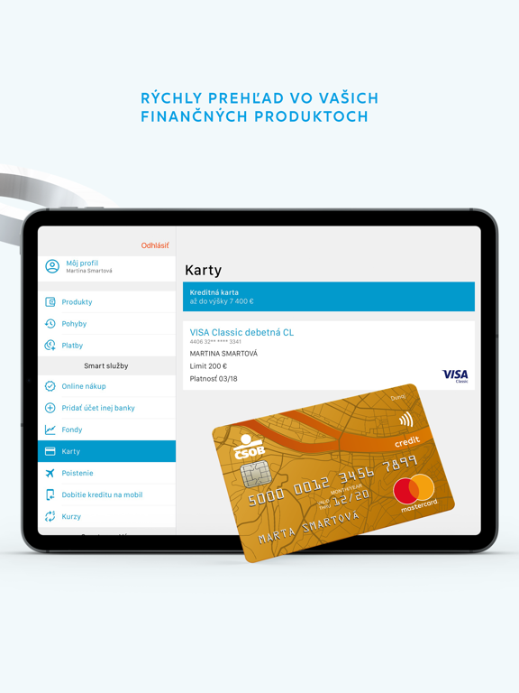 CSOB SmartBanking iPad screenshot 4 - Finance app