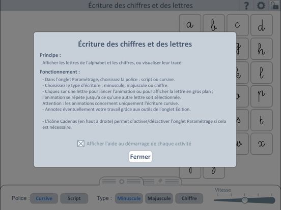 Écriture chiffres et lettres iPad screenshot