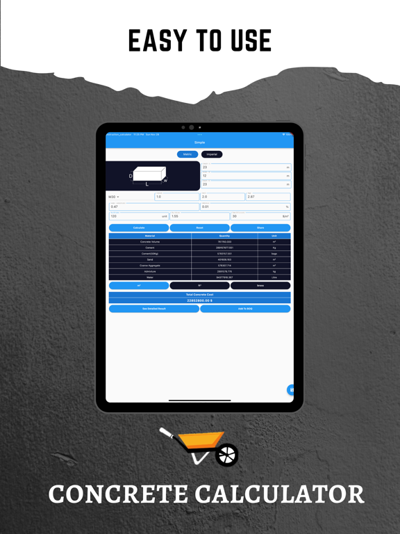 Screenshot #6 pour Concrete Calculator All In One
