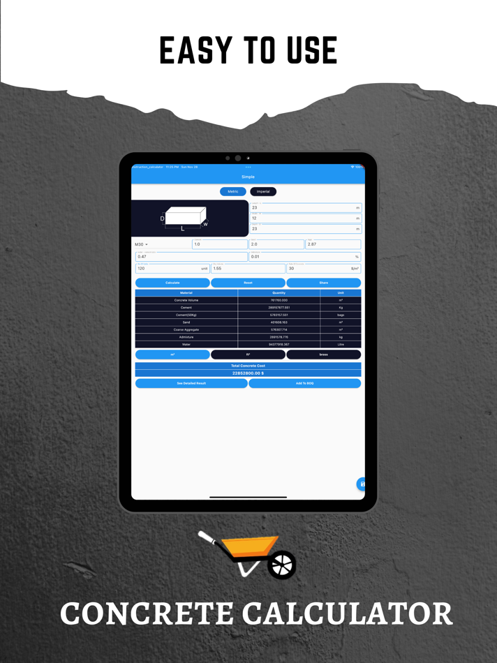 #3. Concrete Calculator All In One (iOS) 由: Binary And Bricks Pvt Ltd