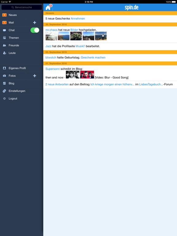 Screenshot #4 pour spin.de - Chat Community