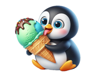 Ice Cream Penguin Stickers