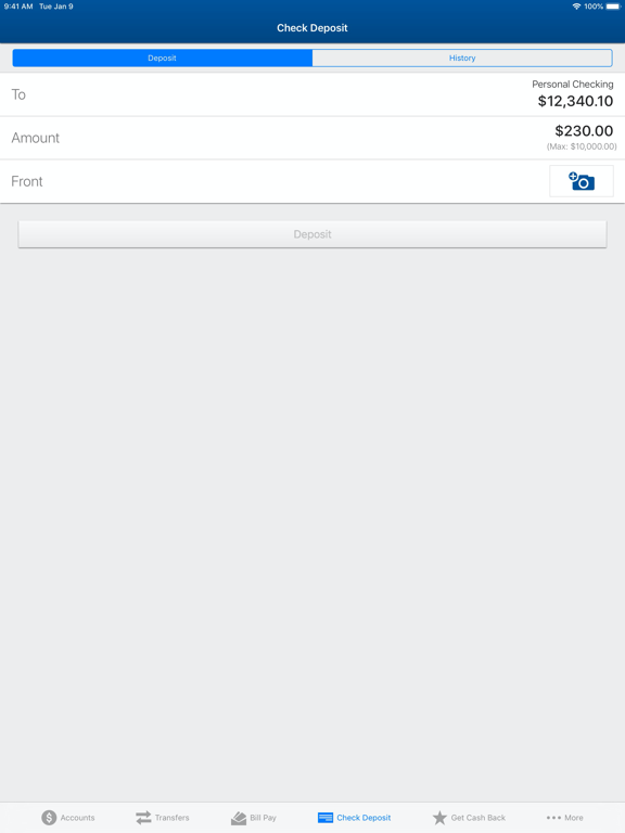 Old National Mobile iPad screenshot