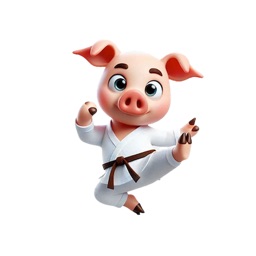 Kung Fu Piglet Stickers