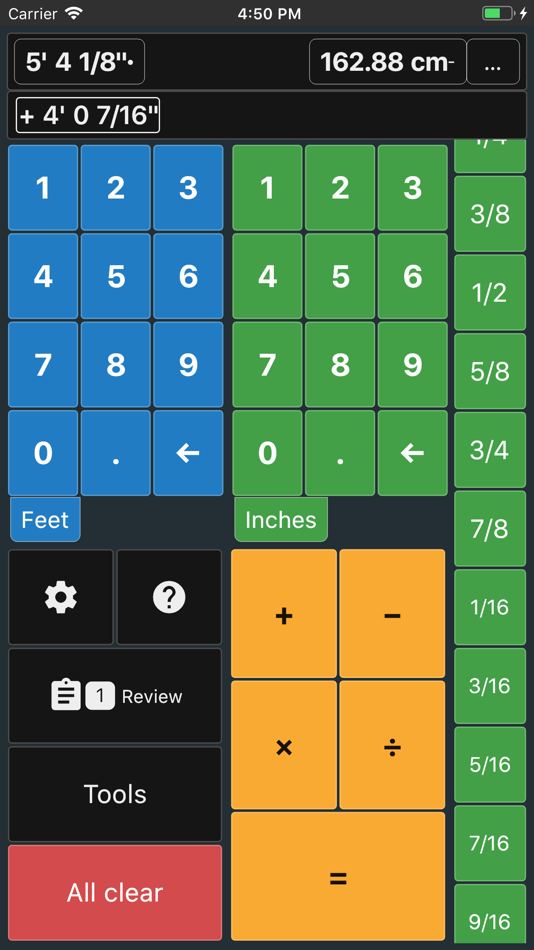 Feet and Inches Calculator - 7.13.5 - (iOS)
