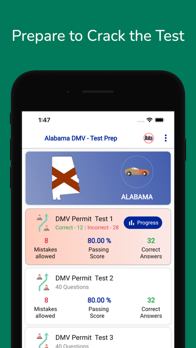 Alabama DMV Permit Practice Screenshot