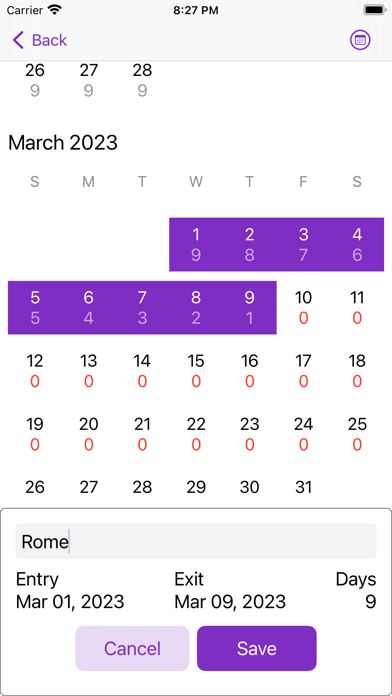 Screenshot #2 pour Schengen Calculator 90/180