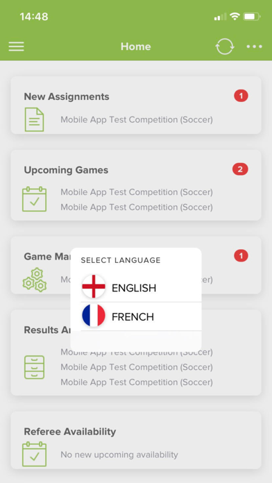 SportLoMo Game Management Screenshot