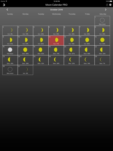 The Moon Calendar PRO iPad screenshot