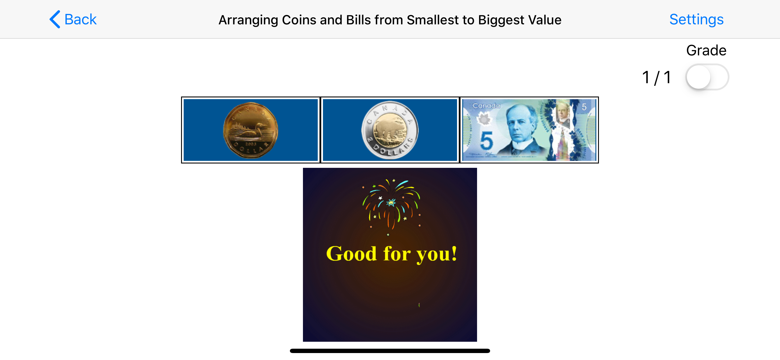 Arranging Coins and Bills CAD screenshot 4