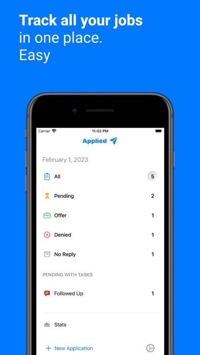 Job search organizer Applied Screenshot
