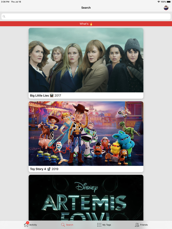Up Next Shows and Movies iPad screenshot 3 - Entertainment app