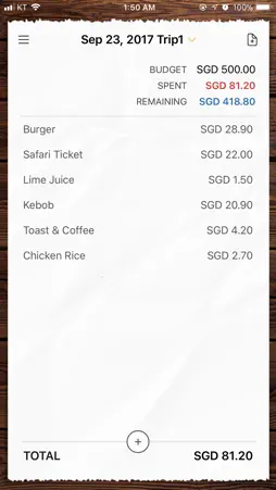 Trabee Spending Note screenshot 1