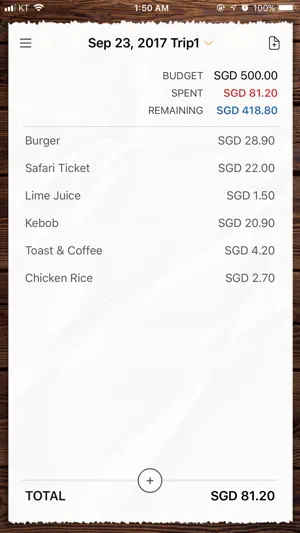Trabee Spending Note screenshot 1