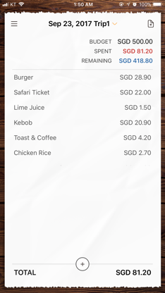 Trabee Spending Note screenshot 1