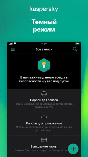 Скриншот Kaspersky: менеджер паролей на iPhone 3