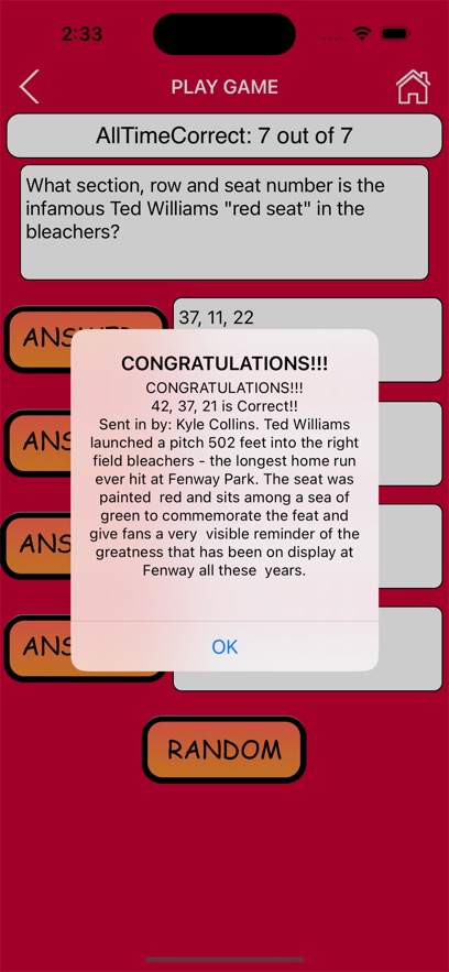 Trivia for Boston Red Sox Fans