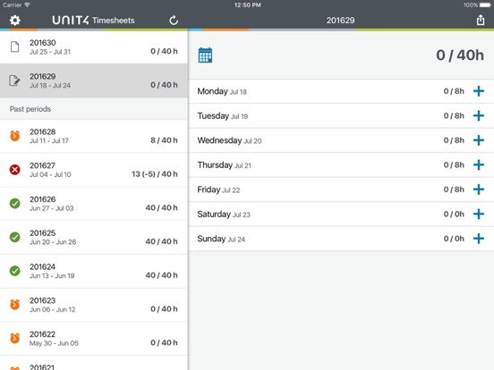 Screenshot #4 pour Unit4 Timesheets