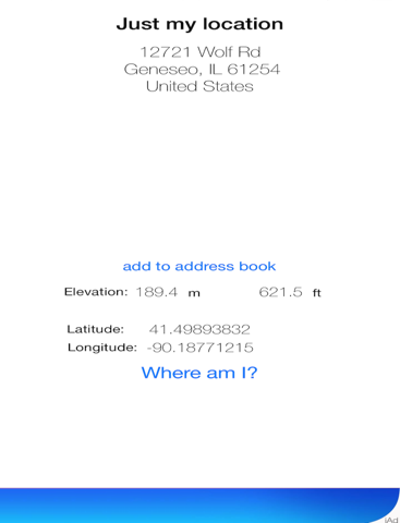 Just My Location iPad screenshot