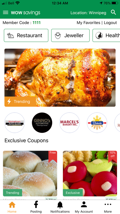 wow savings app screenshot
