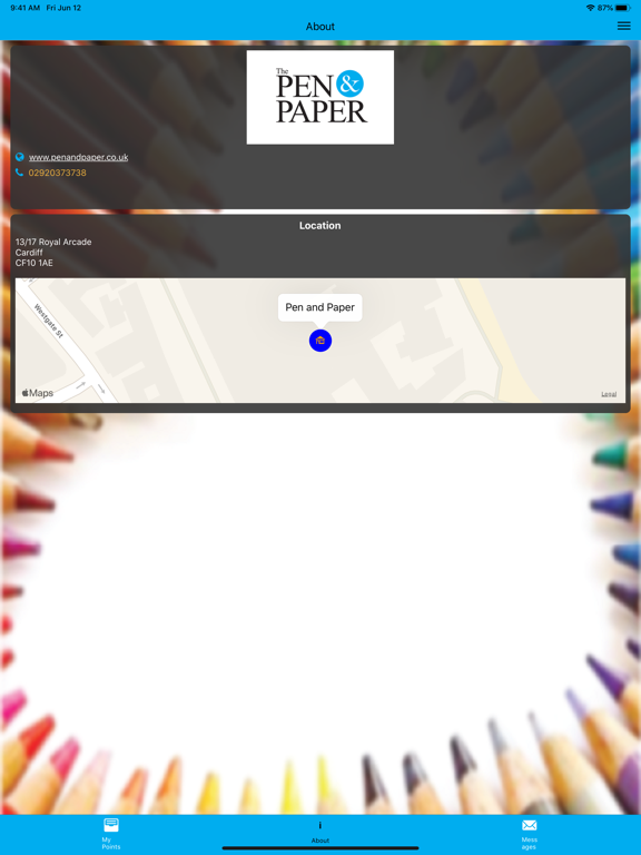 Pen and Paper Loyalty Card iPad screenshot