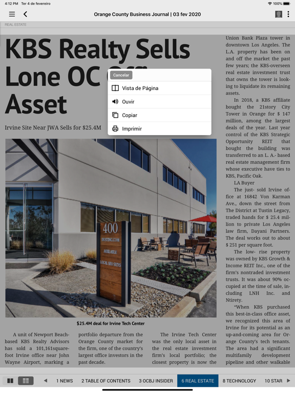 Orange County Business Journal iPad screenshot 6 - News app