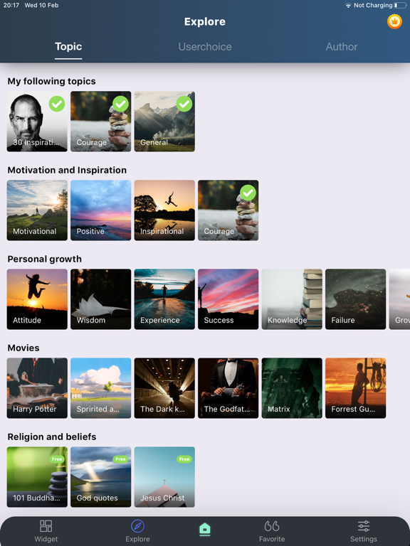Quote widget+ iPad screenshot 5 - Reference app