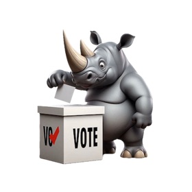 Voting Rhino Stickers