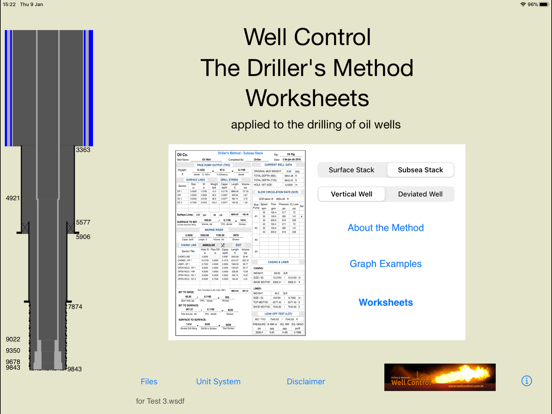 Driller's Method Worksheets app screenshot