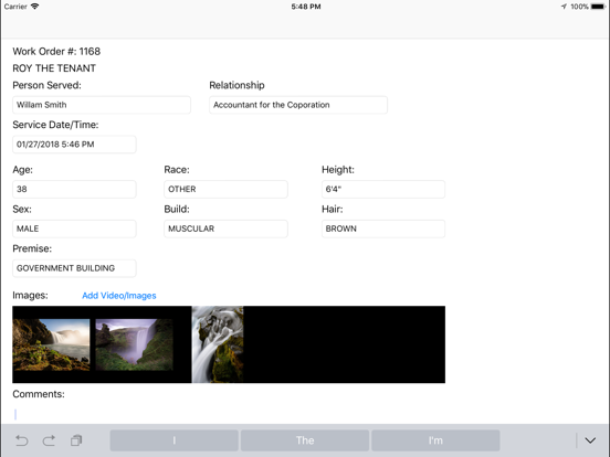 Process Server Mobile iPad screenshot 4 - Business app