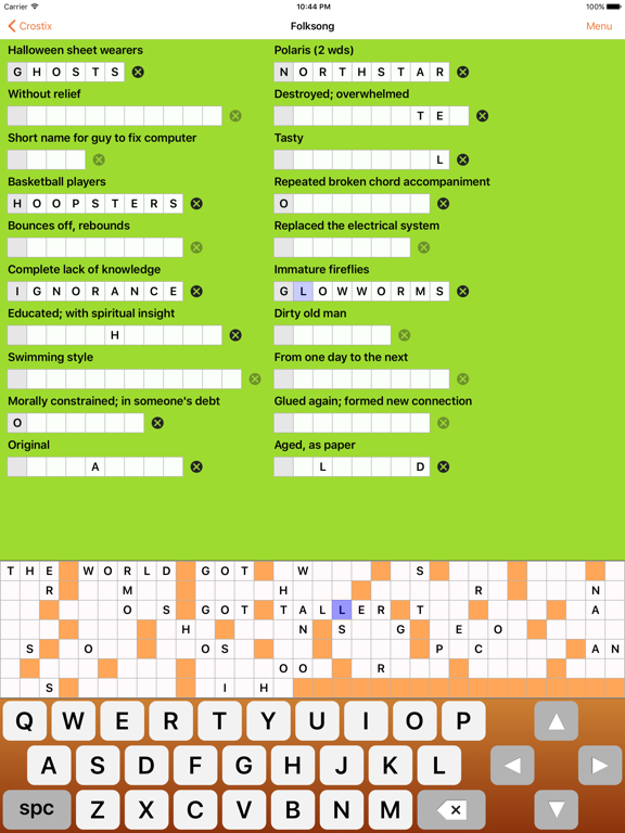 Crostix iPad screenshot