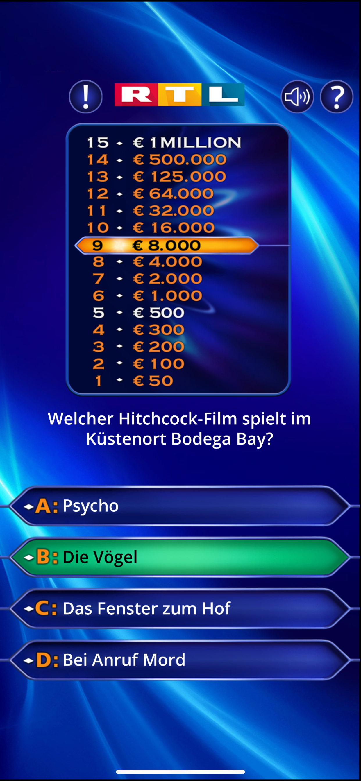 Wer wird Millionär? Training