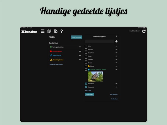 Klender, gedeelde gezinsagenda iPad app afbeelding 2