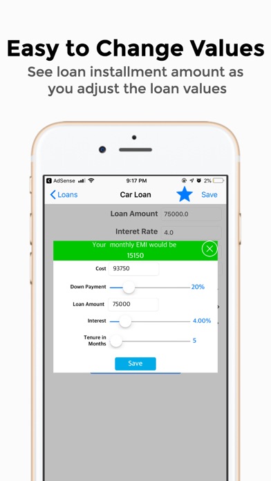 Screenshot #2 pour Loan Calculator  EMI Tracker
