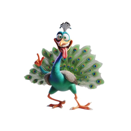 Goofy Peacock Stickers