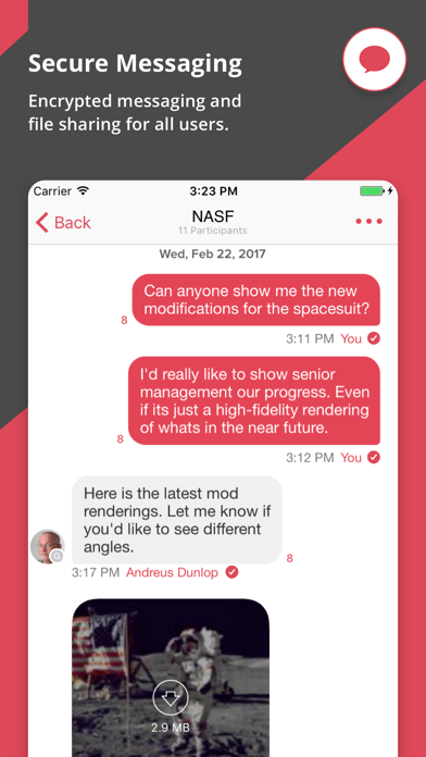NetSfere Secure Messaging Screenshot