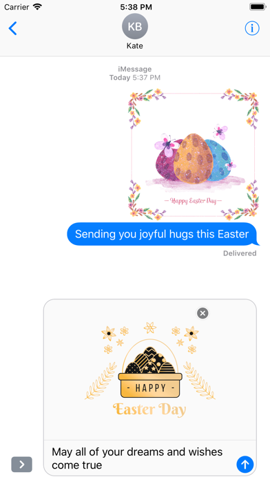 Glittering & Gold Easter Day iPhone screenshot 5 - Stickers app