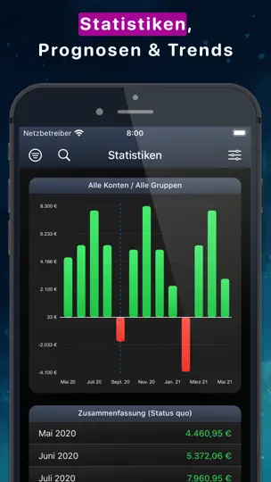 Screenshot von Haushaltsbuch MoneyStats Pro auf dem iPhone 4