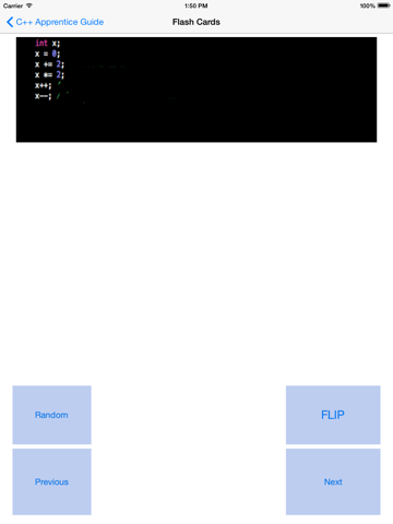 C++ Flashcards and Dictionary iPad screenshot