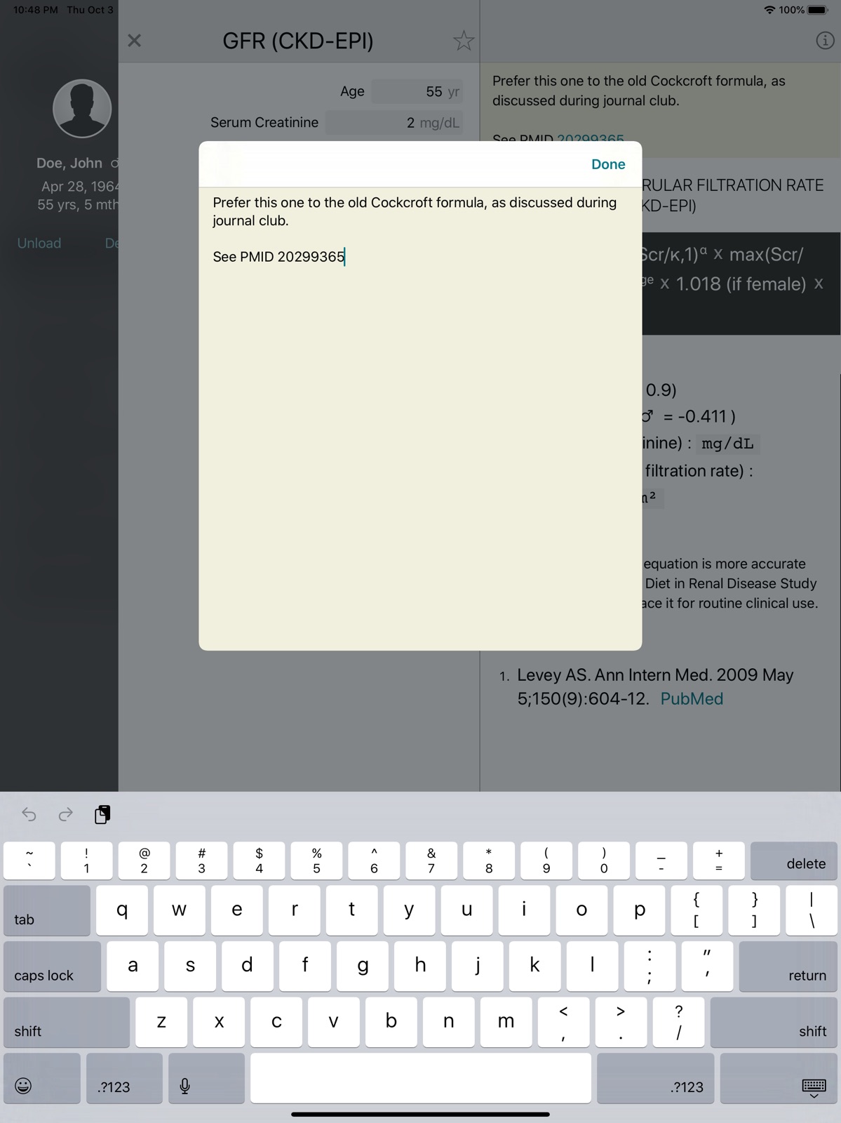 MedCalX ipad screenshot 4