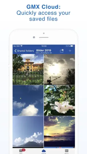 Screenshot von GMX - Mail, Cloud & News auf dem iPhone 3