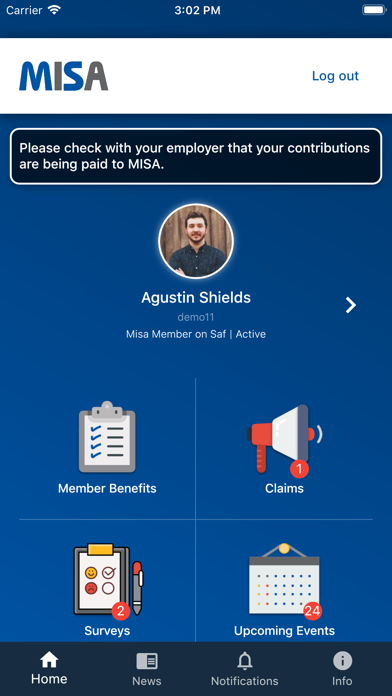 MISA Members iPhone screenshot 1