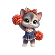Cheerleader Kitten Stickers