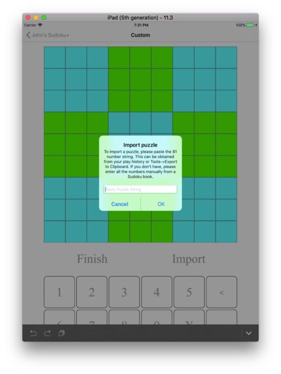 John’s Sudoku iPad screenshot
