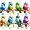 Bird Sort Color Puzzle Sorting game with a unique art style, a collection of colorful birds