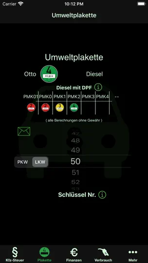 Screenshot von KfzSteuer+ auf dem iPhone 3